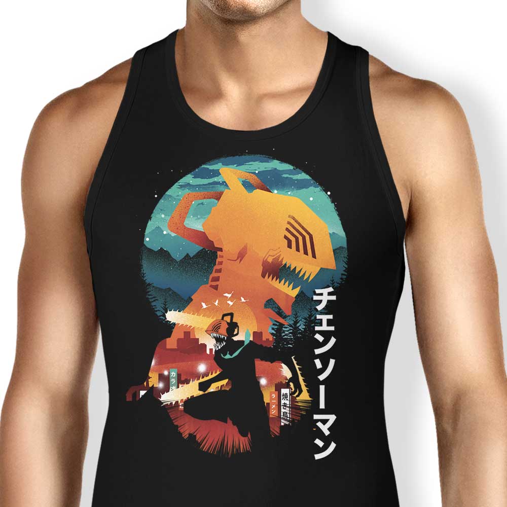 Dandingeroz Chainsaw Silhouette Comfortable Unisex and Women's Tank Tops