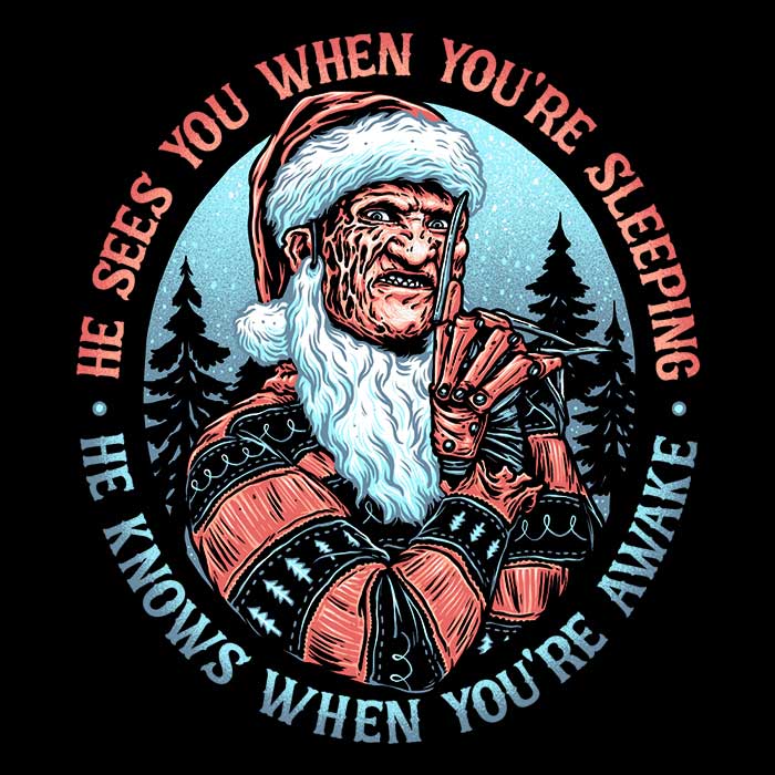 Momma Gorilla's Spooky Nightmare Santa Design Tank Top for a Chilling Look
