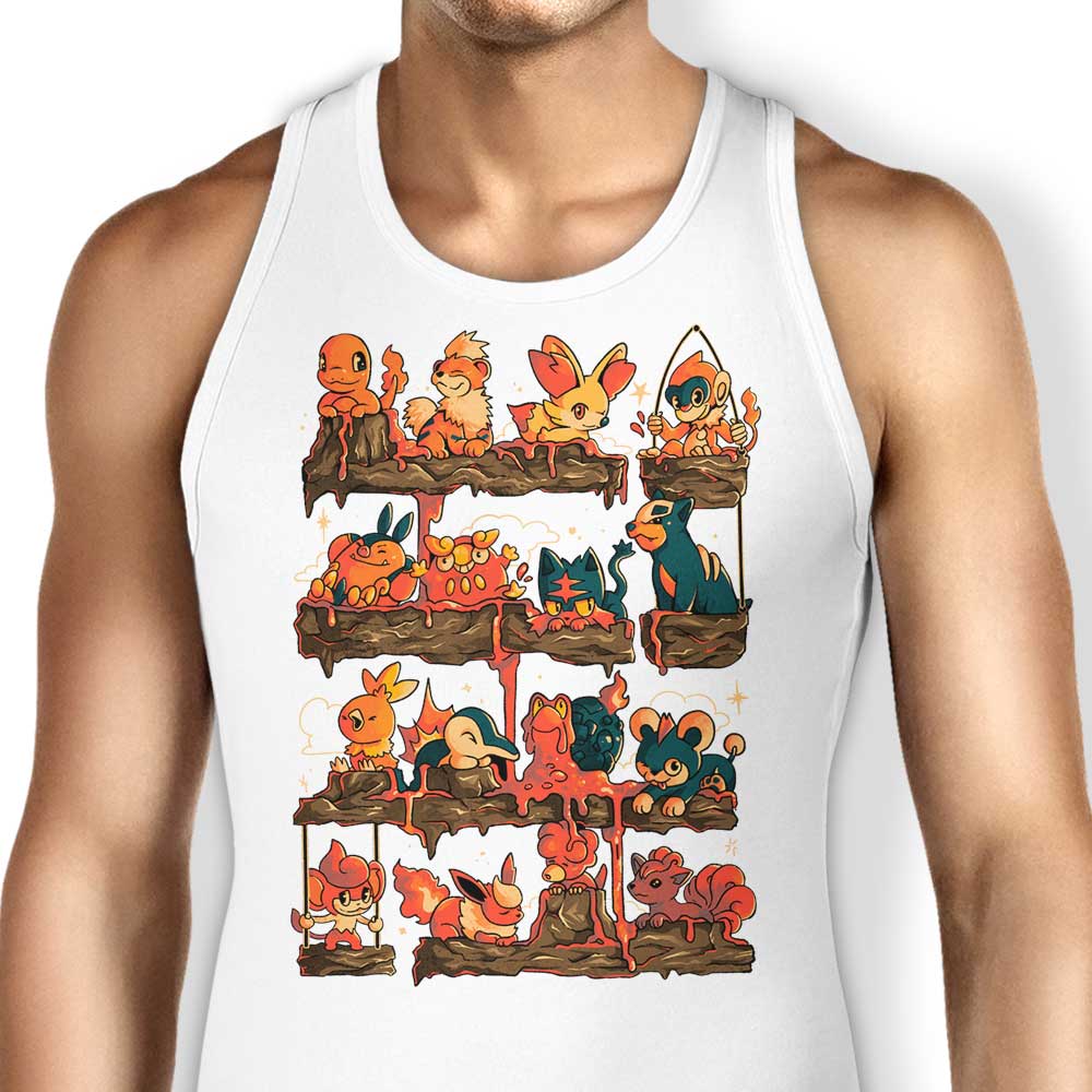Stylish Fire Shelf Design Tank Top