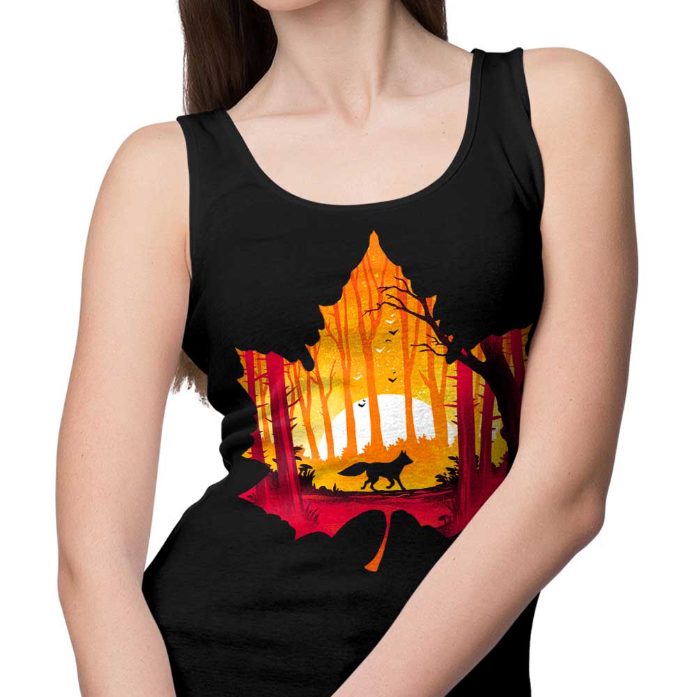 Alemaglia's Cozy Sunset Fox Unisex and Women's Tank Tops