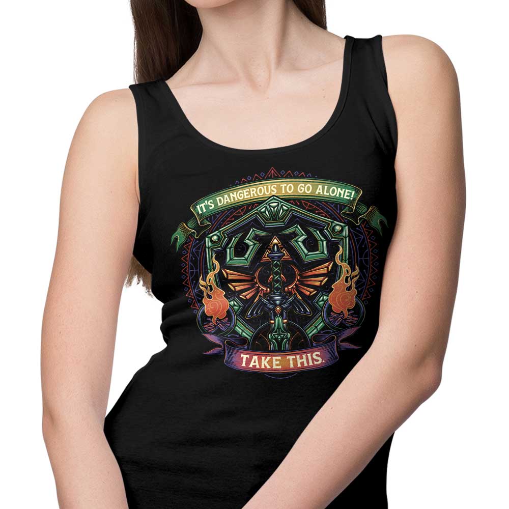 Cool Shield and Sword Design Tank Top for Trendy Wear