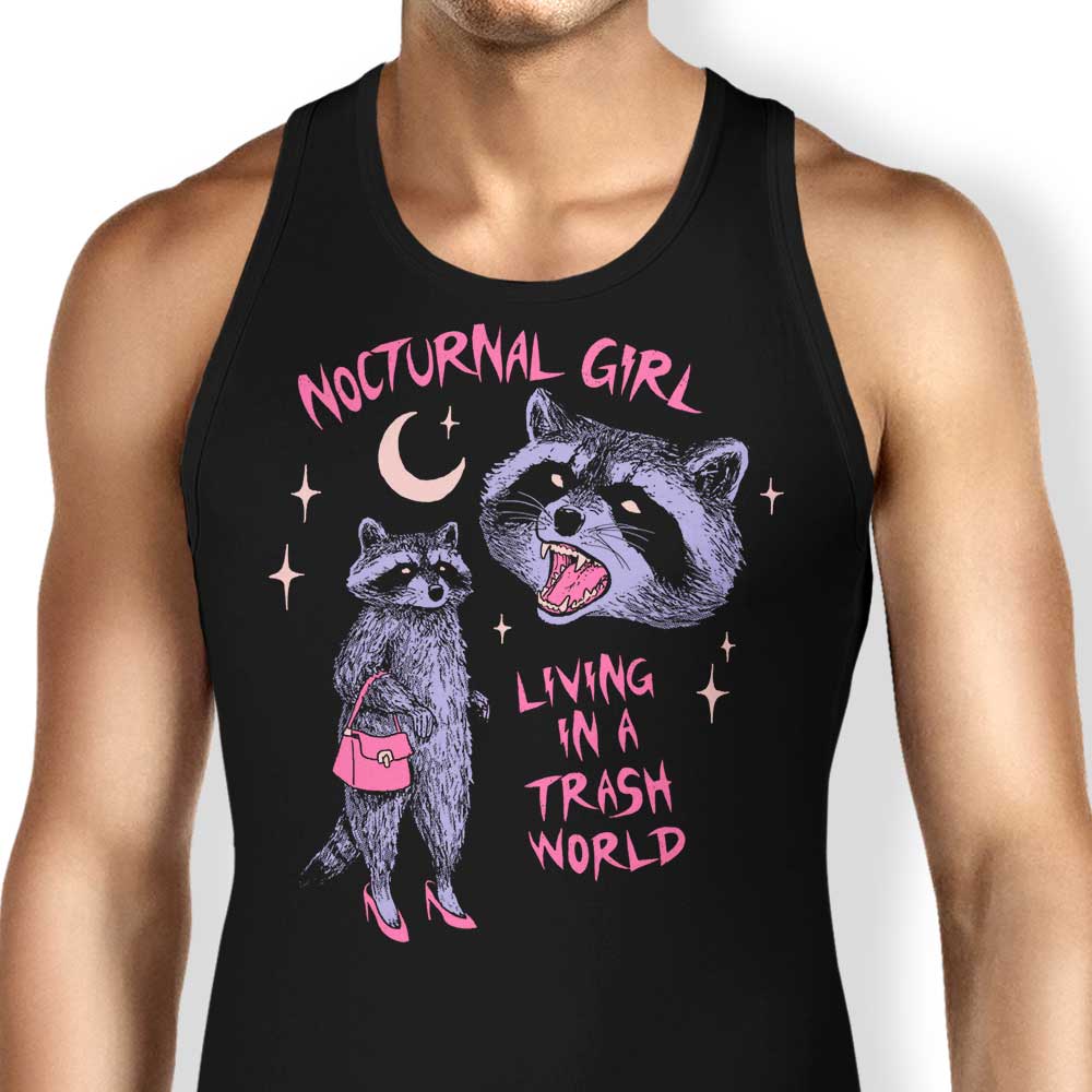 Comfy Nocturnal Girl Unisex and Women's Tank Tops